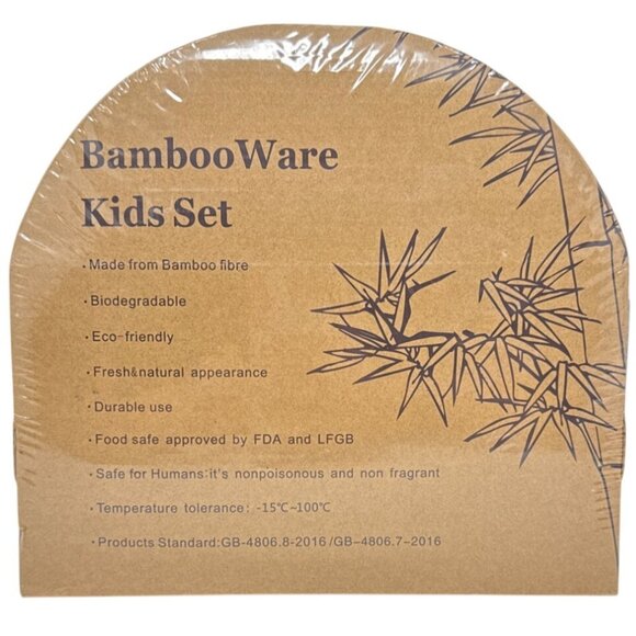 Monkey themed 5 -piece kids set Bamboo Ware Eco-Friendly Dinnerware - Picture 5 of 5